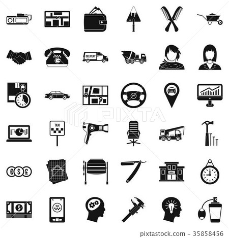 Good work icons set, simple style 35858456