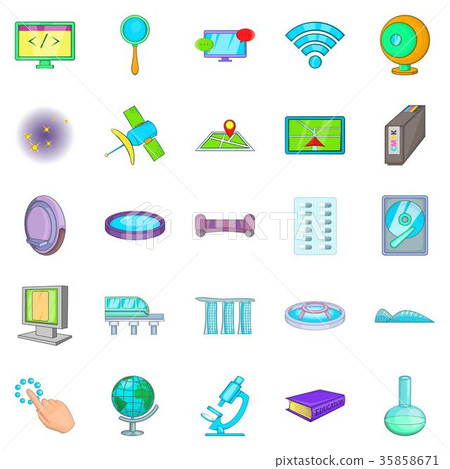 Breakthrough icons set, cartoon style Breakthrough icons set, cartoon style 35858671