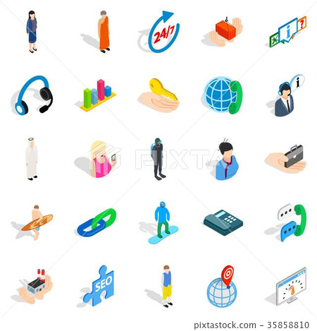 Workforce icons set, isometric style 35858810