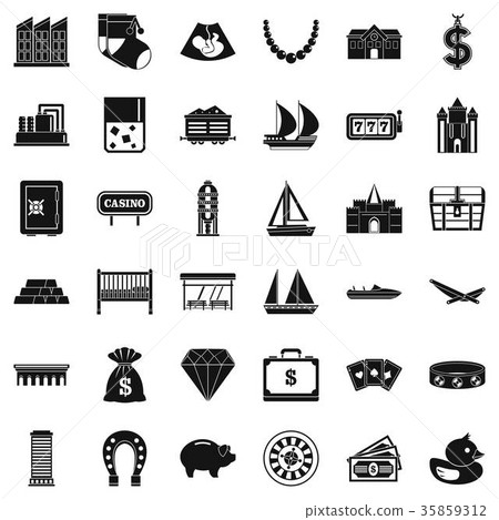 Savings icons set, simple style Savings icons set, simple style 35859312