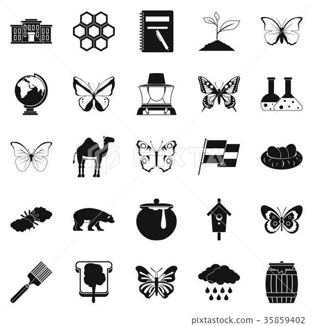 Crum icons set, simple style Crum icons set, simple style 35859402