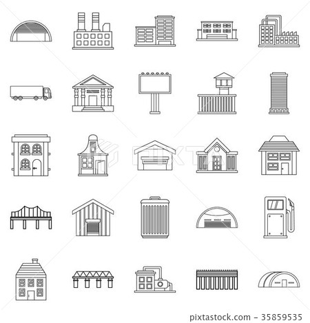 Workpeople icons set, outline style Workpeople icons set, outline style 35859535