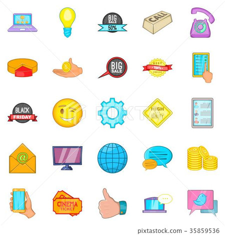 Internet shop icons set, cartoon style Internet shop icons set, cartoon style 35859536
