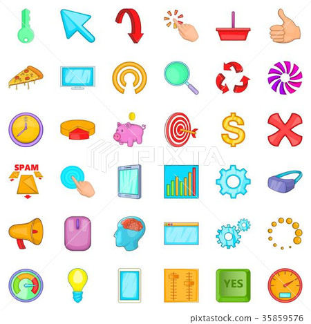 Workplace icons set, cartoon style 35859576