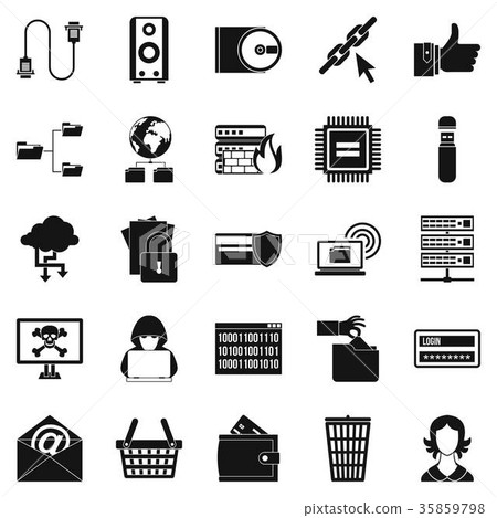 Web project icons set, simple style 35859798