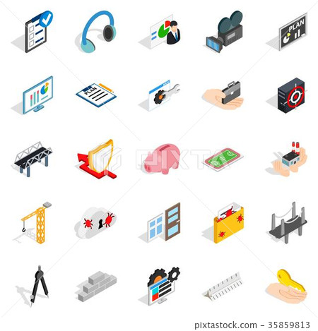 Optimisation icons set, isometric style Optimisation icons set, isometric style 35859813