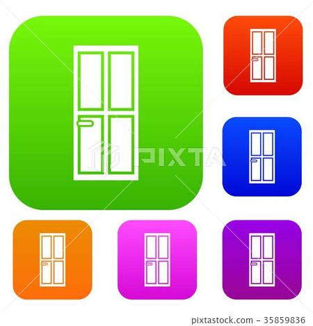 Closed wooden door set collection 35859836