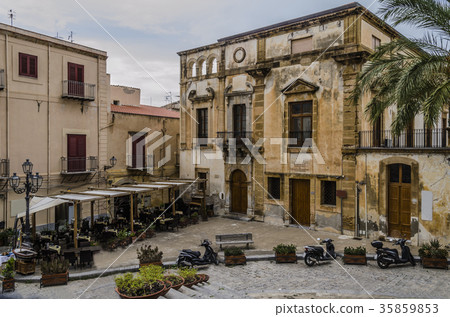 small square and old constructions in Monreale small square and old constructions in Monreale 35859853