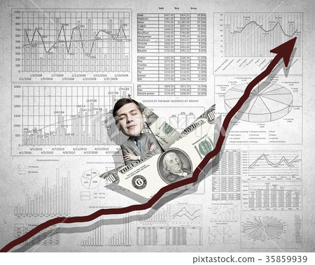 Man in dollar boat 35859939