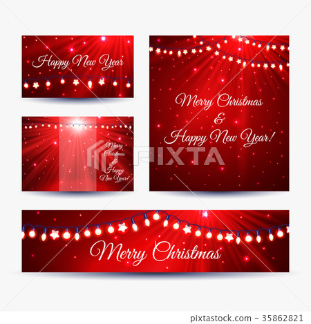 Christmas banners with garlands 35862821