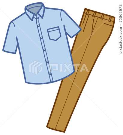 clothing. Summer clothing casual top and bottom image illustration (for men) 35865678