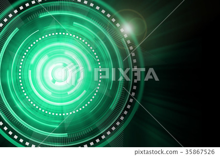 green lighting cog time-machine flare background. 35867526