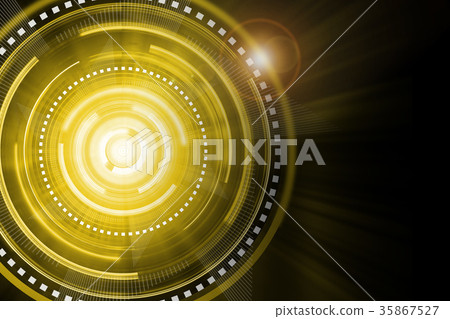 gold lighting cog time-machine flare background. 35867527