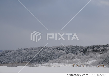 Winter scenery of Shonai Town, Yamagata Prefecture 35867768