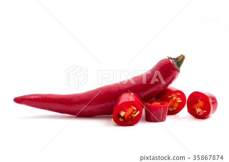 Fresh Red chili papper on white background. Fresh Red chili papper on white background. 35867874