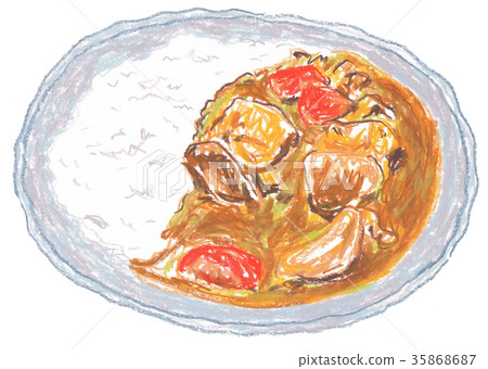 Curry and rice - Stock Illustration [35868687] - PIXTA