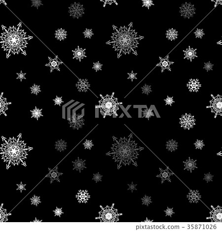 Christmas snowflake seamless pattern with tiled - Stock Illustration ...