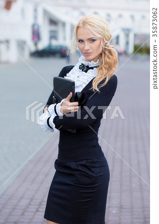 Business lady woman dressed in working serious Business lady woman dressed in working serious 35873062
