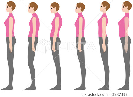 sideways standing posture stock illustration 35873933 pixta sideways standing posture stock