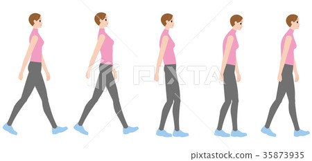 走與壞態度和好態度的婦女 35873935