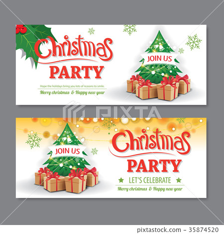 Invitation merry christmas party poster and card Invitation merry christmas party poster and card 35874520