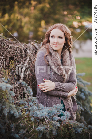 Mysterious adorable young brunette lady Mysterious adorable young brunette lady 35874596
