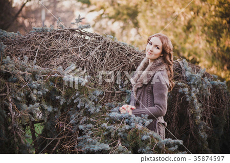 Mysterious adorable young brunette lady Mysterious adorable young brunette lady 35874597