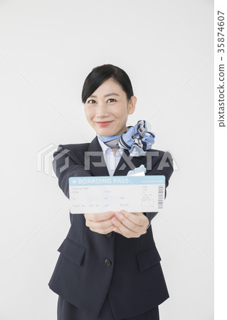 CA機艙服務員與機票 35874607