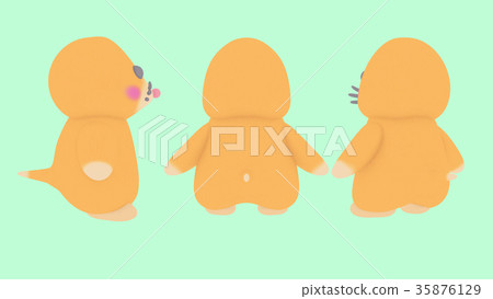 Mole illustration material 3 back patterns 35876129