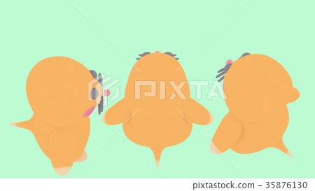 Mole illustration material Back 3 pattern diagonal 35876130