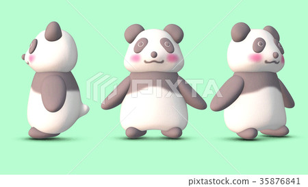 熊貓3d Cg插圖素材前3個模式 插圖素材 圖庫