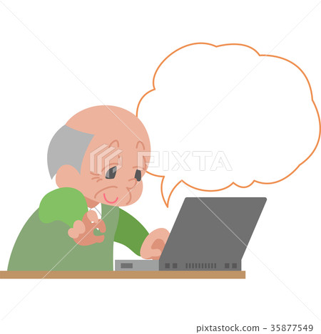 Senior using a personal computer - Stock Illustration [35877549] - PIXTA