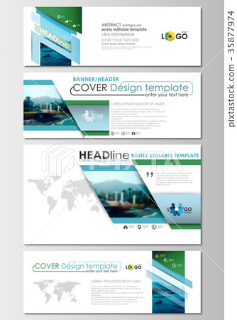 Social media and email headers set, modern banners 35877974