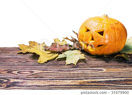 Jack lantern for Halloween made out of pumpkin Jack lantern for Halloween made out of pumpkin 35879900
