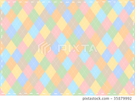 Colorful argyle hand drawn stitched frame background Colorful argyle hand drawn stitched frame background 35879992