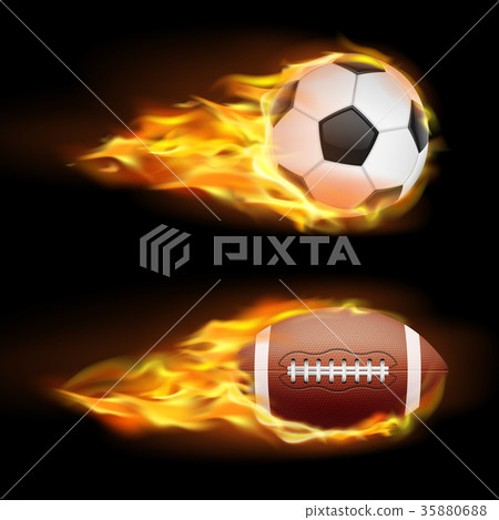 set of sports burning balls, balls for soccer and set of sports burning balls, balls for soccer and 35880688