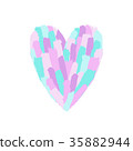 Beautiful pastel paint heart shape. 35882944