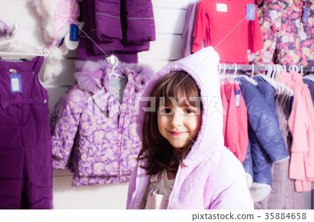 Shopping at outerwear supermarket 35884658