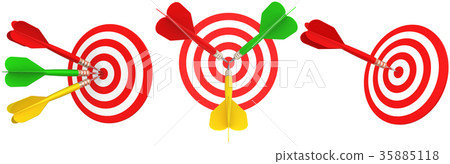 Set darts isolated on white background. 3d Set darts isolated on white background. 3d 35885118
