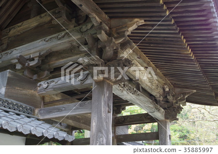 Shinshu Higashi-Chikuma縣Mako村文化財產Hozenji Sanmon江戶江戶時代後期村文化財產指定 35885997