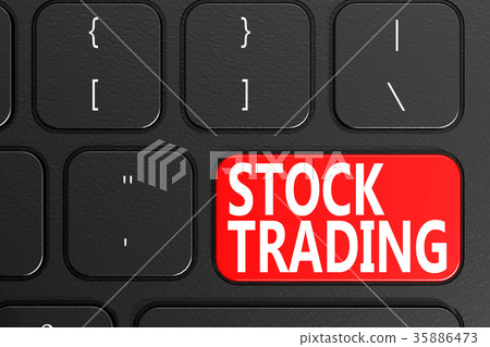 Stock Trading on black keyboard 35886473
