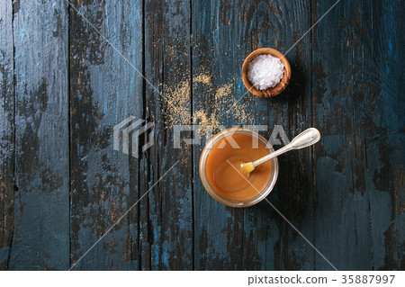 Homemade salted caramel sauce Homemade salted caramel sauce 35887997