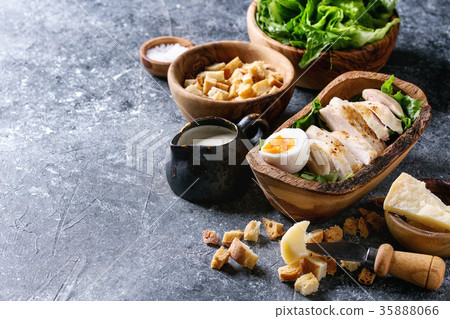 Ingredients for Caesar salad 35888066