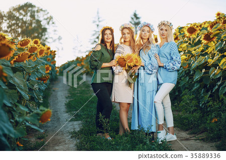 girls and sunflowers girls and sunflowers 35889336