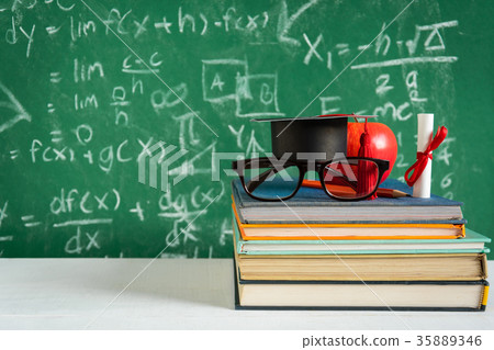 Apple Knowledge Symbol and Pencil Books Apple Knowledge Symbol and Pencil Books 35889346