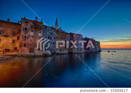 Coastal town of Rovinj, Istria, Croatia in sunset Coastal town of Rovinj, Istria, Croatia in sunset 35889817