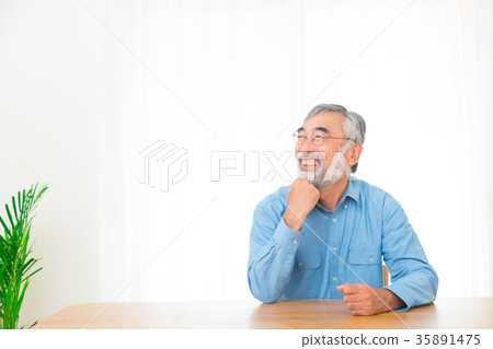 Grandpa Grandpa Grandfather Senior Silver Portrait 35891475