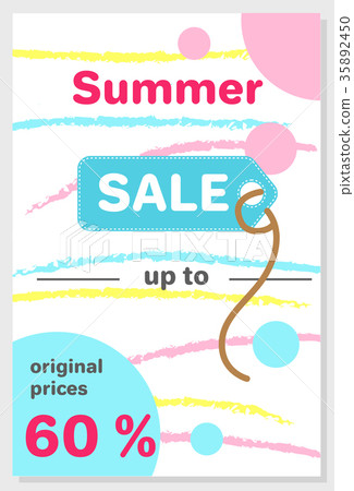 Summer Sale Poster with 60 Discount off Vector Summer Sale Poster with 60 Discount off Vector 35892450