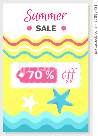 Summer Sale Poster with 70 Discount off Vector Summer Sale Poster with 70 Discount off Vector 35892451
