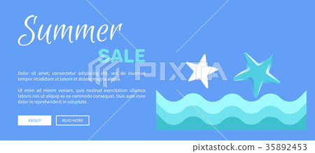 Summer Sale Web Poster with Abstract Sea or Ocean Summer Sale Web Poster with Abstract Sea or Ocean 35892453